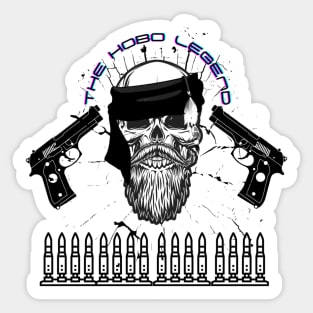 Hobo Legend Bullet n Skull Sticker